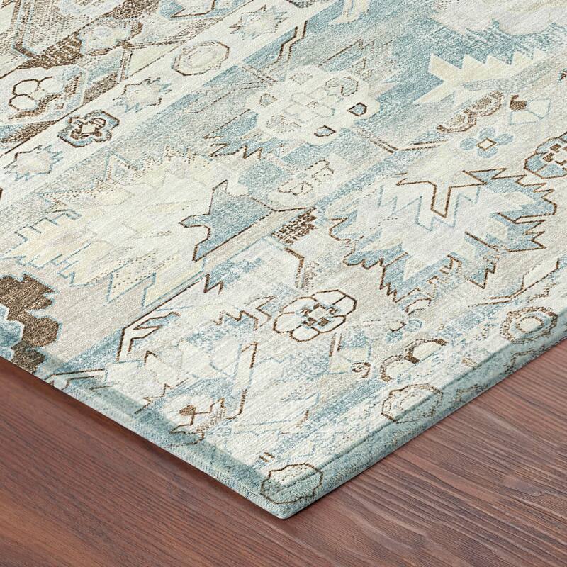 Machine Washable Indoor/ Outdoor Traditional Hudson Chantille Rug