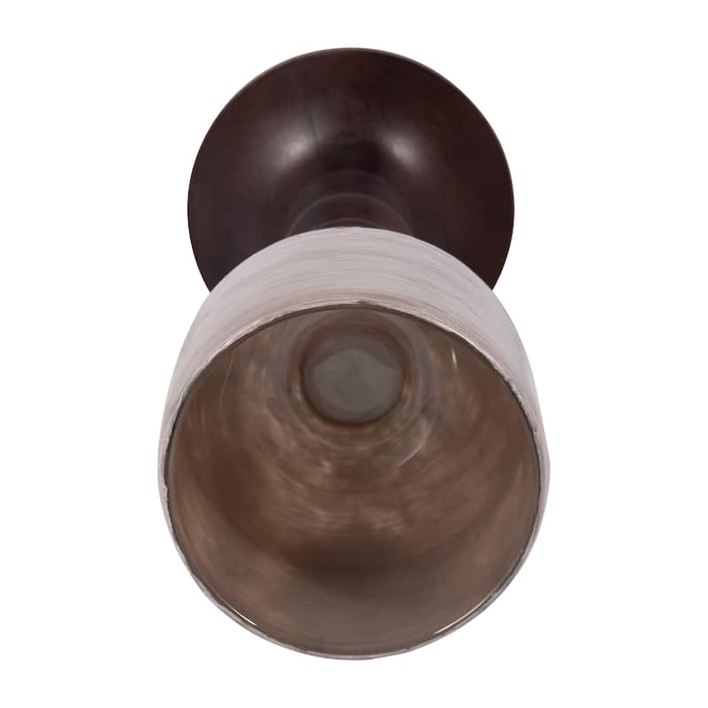 Sagebrook Home Glass Solid Color Wooden Base Hurrican Vase