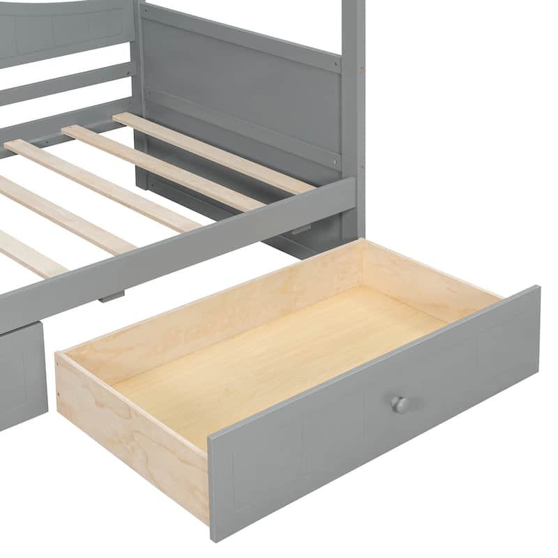 Twin Canopy Daybed with 2 Storage Drawers, Elegant & Functional