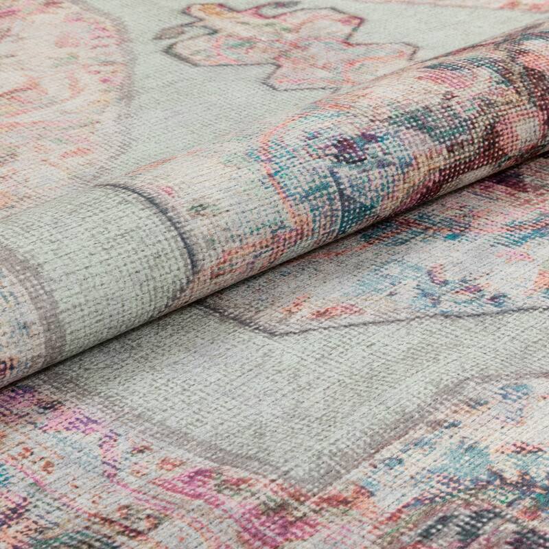 Well Woven Lotus Ramon Vintage Persian Machine Washable Area Rug