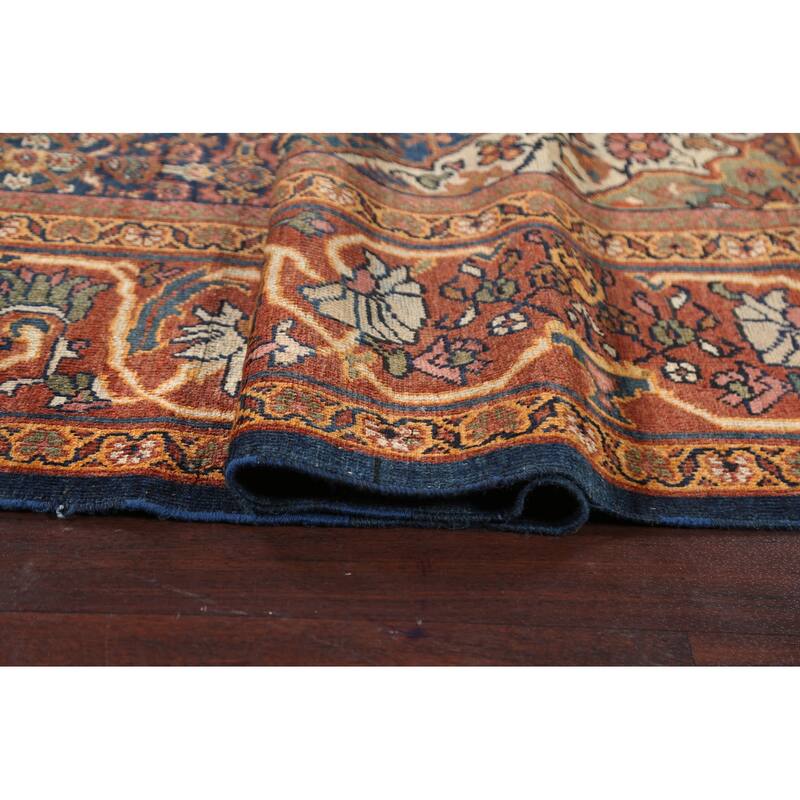 Pre-1900 Vegetable Dye Mahal Persian Area Rug Hand-knotted Wool Carpet - 8'10" x 11'8"