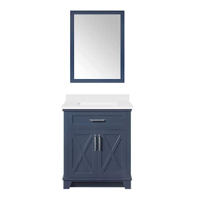 Ove Decors Ollie 30 in. Single Sink Bathroom Vanity, Midnight Blue