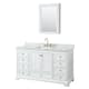 Option White, Gold Trim, White Carrara Marble Top