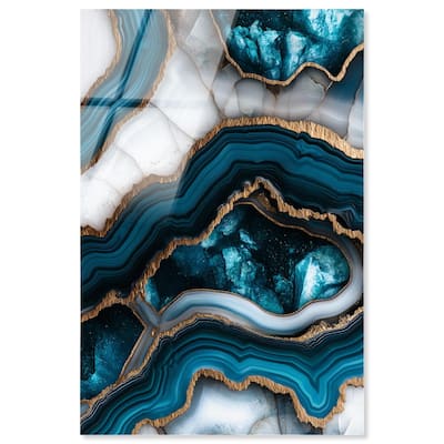Teal Tectonic III Acrylic by Art Remedy, Ready to Hang
