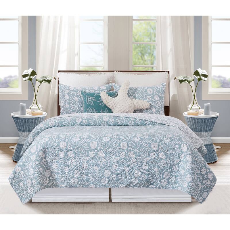 Seafoam Reef Cotton Quilt Set