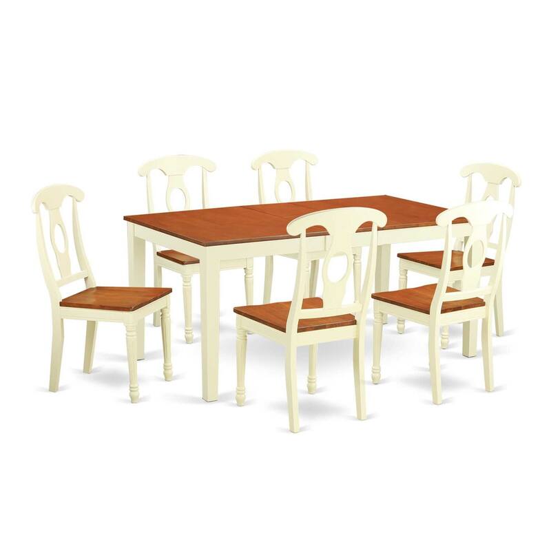 Dining Room Table Set for 8 - Solid Wood Chairs & Table - Cherry Finish - Home Kitchen Furniture