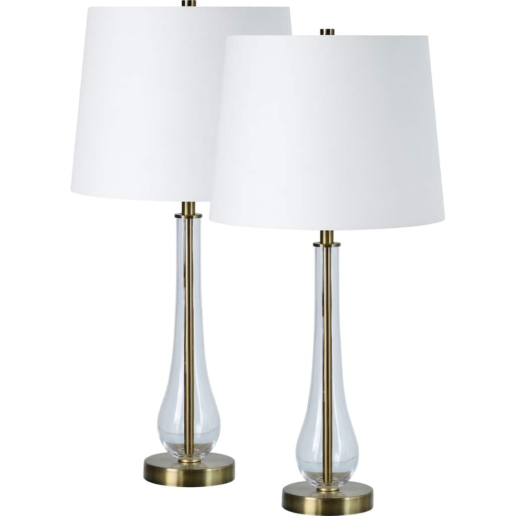 Everren Nabi 26.5" Length Table Lamp- Set of two, Antique Brass