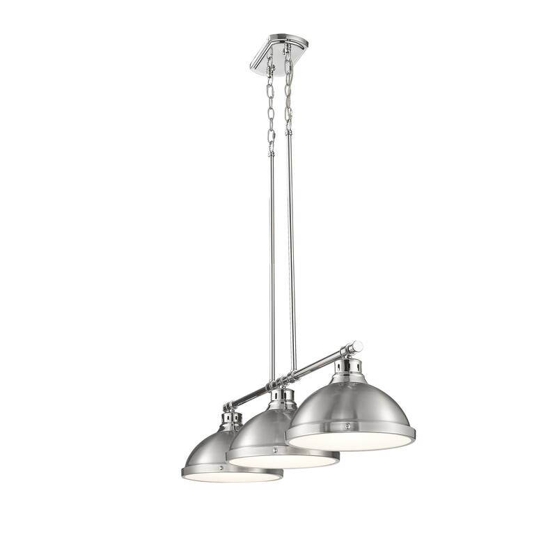 Yep by Golden Lighting Duncan 3-light Island Light in Chrome and Pewter shade