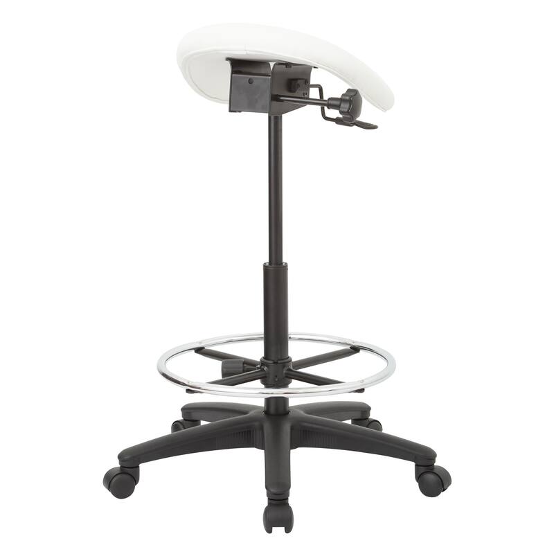 Backless Stool with Height-adjustable Saddle Seat