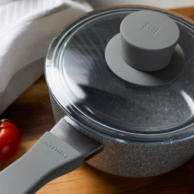 ZWILLING Parma Plus Ceramic Aluminum Ceramic Nonstick Saucepan with Lid - Grey