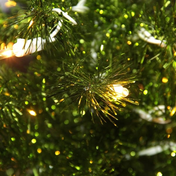 2' Pre-Lit Paradise Lime Green Tinsel Pine Artificial Christmas Tree ...
