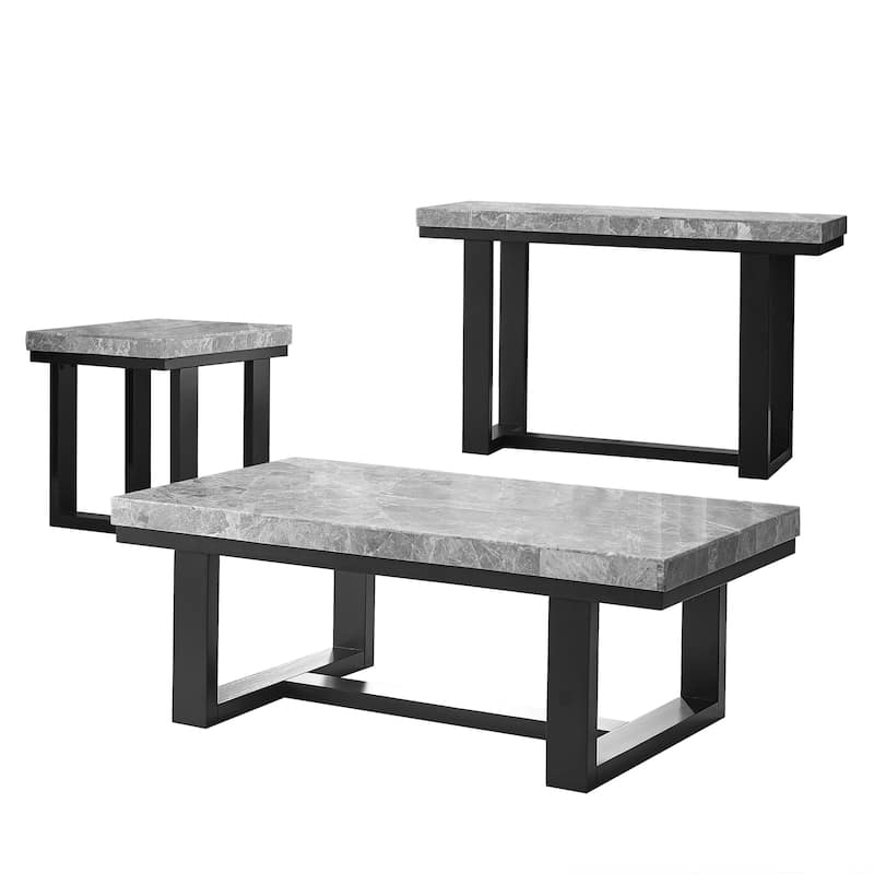 Steve Silver Ludlow Gray Marble Top 3-Piece Occasional Set