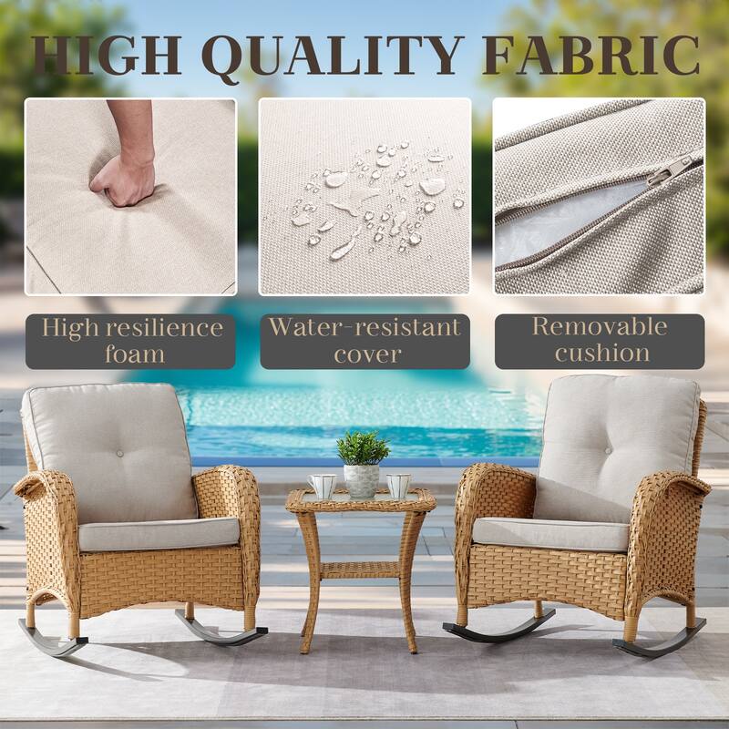 Outdoor Rocking Chair Table with Loveseat