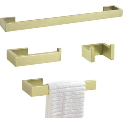 4-Piece Bathroom Hardware Set Wall-Mounted Stainless Steel, 23.6 Inch