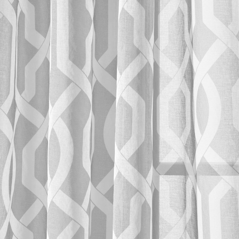 Lush Decor Edward Trellis Sheer Window Curtain Panel Pair - 84" x 52"