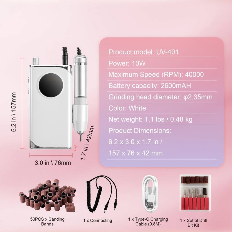 Electric Rechargeable Nail Drill for Manicure Pedicure Carve Polish