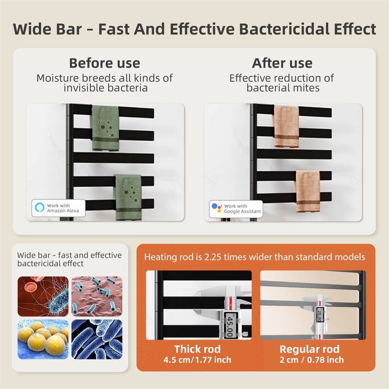Smart Rotating Heated Towel Rack for Bathroom,Towel Warmer
