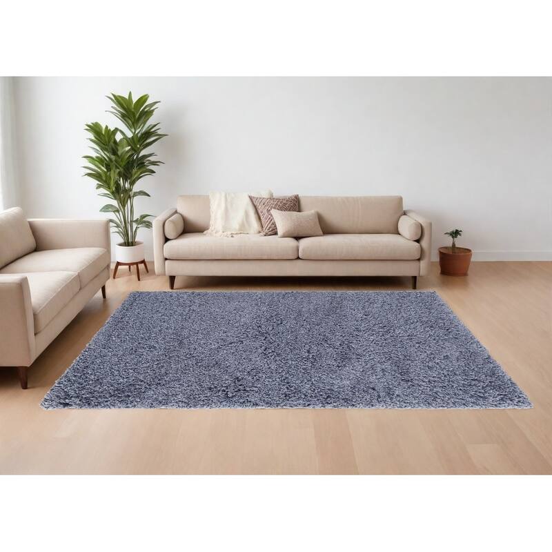 Stylish Rectangle Area Rug with Solid Color Design - 168' X '120' X '2.75 - 168' X '120' X '2.75 - Oxford Blue - Rectangle