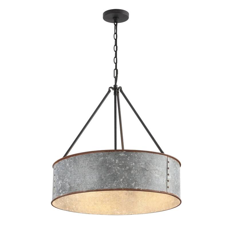 Farmhouse Chandelier 24" 5-Light Rustic Metal Shade