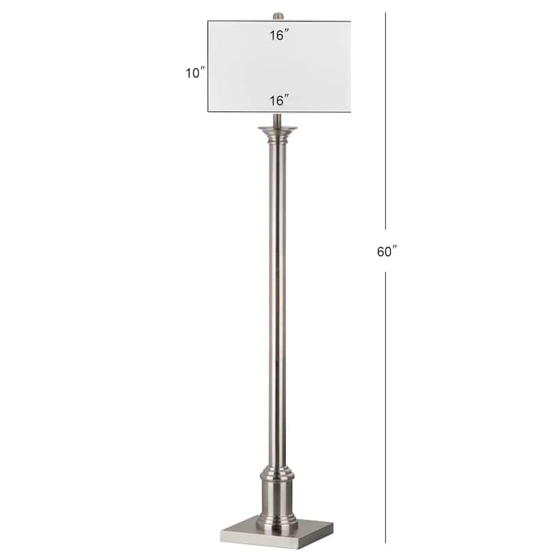 SAFAVIEH Lighting Shantel 60-inch Nickel Floor Lamp - 16Wx16Dx60H