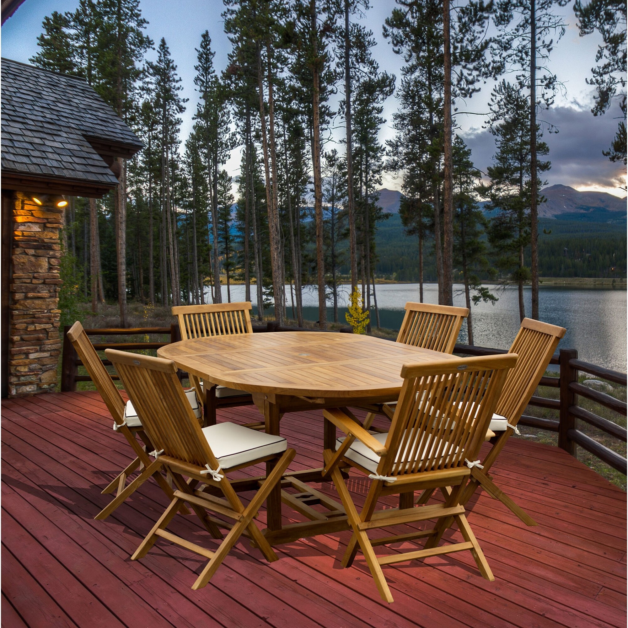 Shop Seven Seas Teak Ocean Beach Round Outdoor Patio Extension
