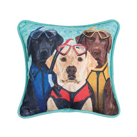 8" x 8" Snorkel Dog Petite Printed Throw Pillow
