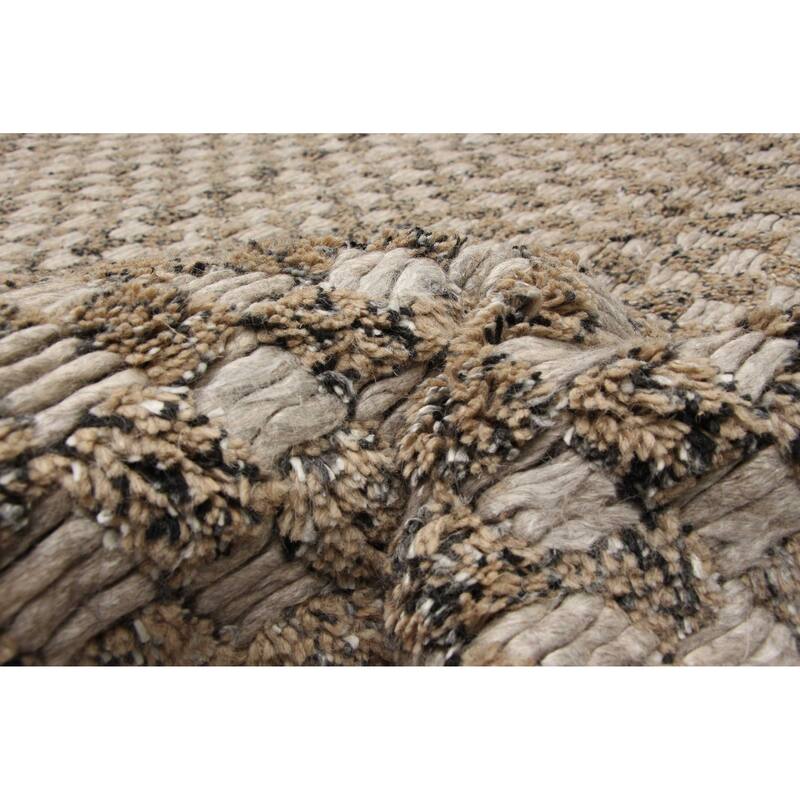 ECARPETGALLERY Braid weave Sienna Tan Wool Rug - 5'1 x 8'0
