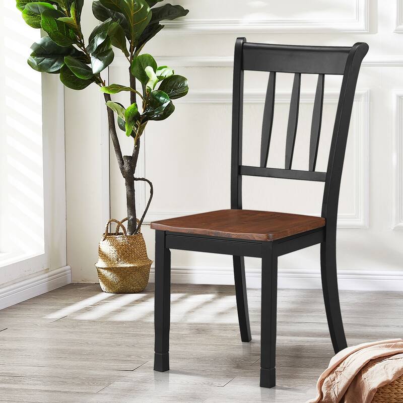 Costway Set of 2 Wood Dining Chair High Back Kitchen Whitesburg Side