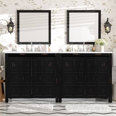 72" Bathroom Vanity Set with Double Vanities (Separate)