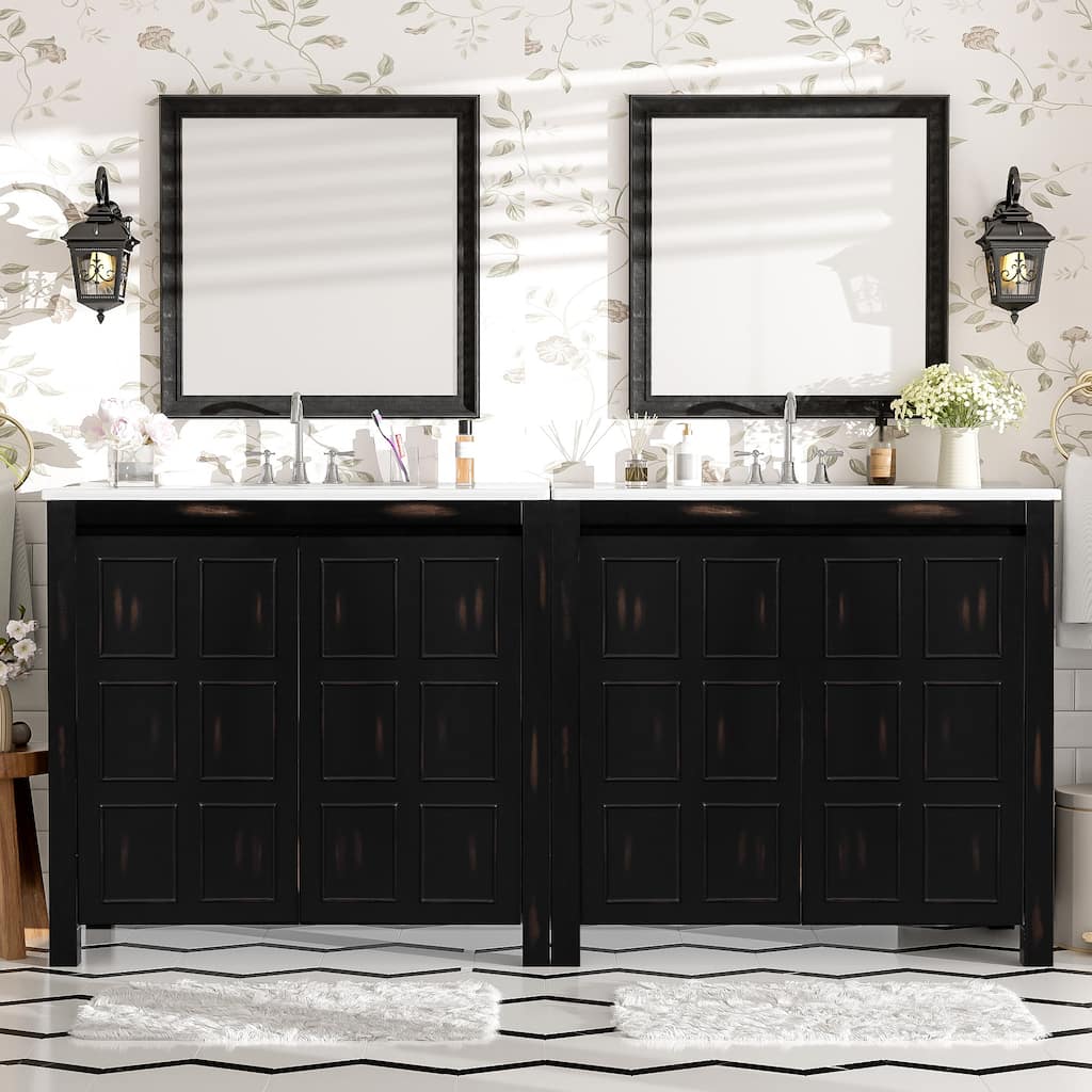 72" Bathroom Vanity Set with Double Vanities (Separate)