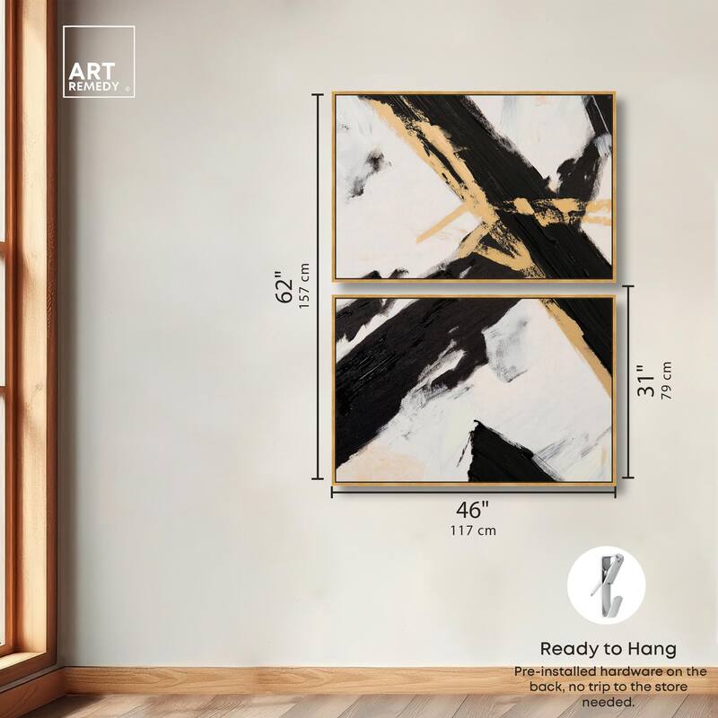 Weight of Black III Canvas Set of 2 by Art Remedy