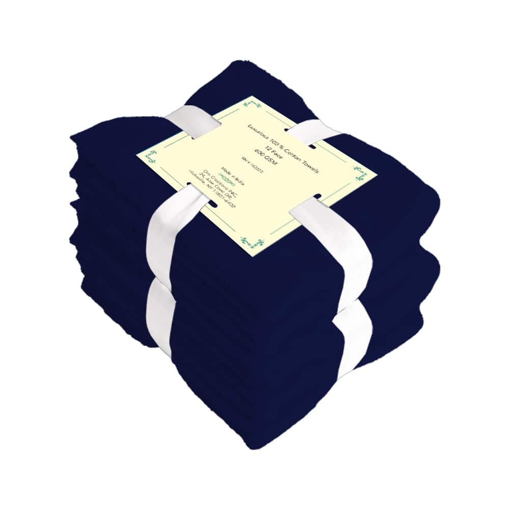 Washcloths Pack of 12 - 100% Cotton - 600 GSM Soft & Absorbent, Quick-Drying, for Beach Houses, Hotels, and Rental Properties