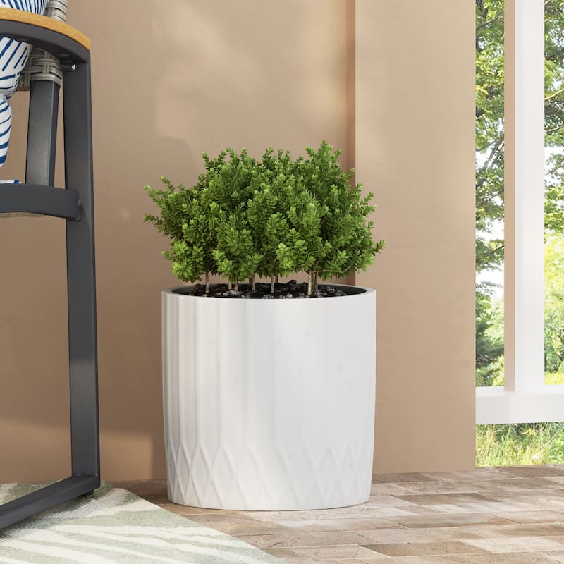 Evans Outdoor Cast Stone Outdoor Planter by Christopher Knight Home