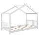 preview thumbnail 11 of 16, Twin Size Platform Bed, Wooden Twin Playhouse Bed with Roof for Kids