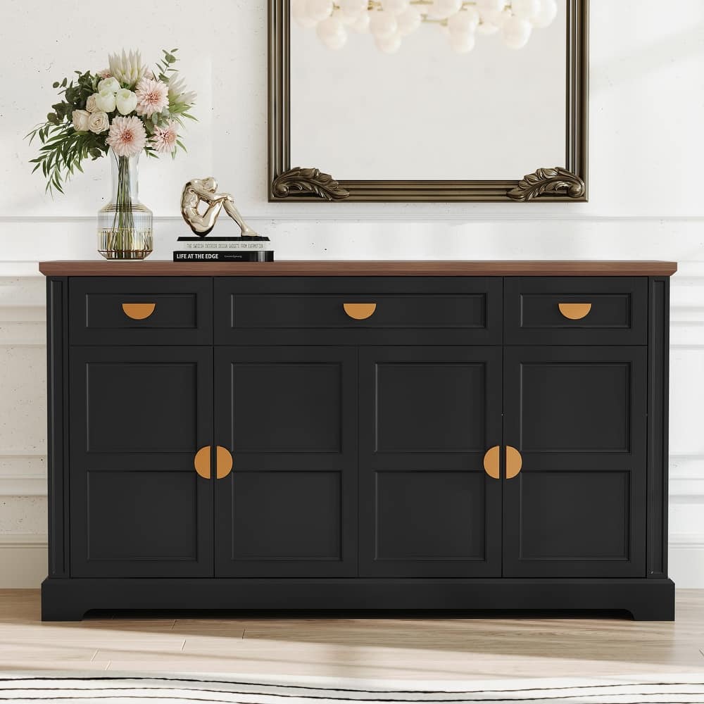 59'' W Sideboard with 3 Drawers, 4-Door Storage Cabinet