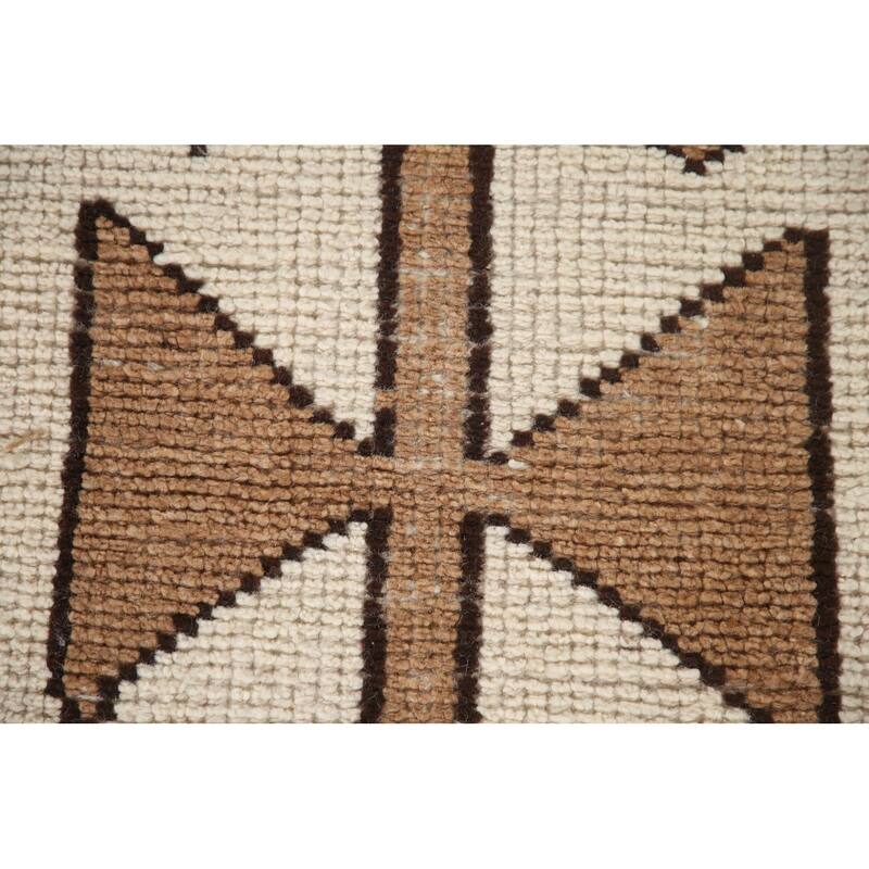 Natural Dye Ivory Anatolian Turkish Runner Rug Handmade Wool Carpet - 2'7"x 11'9"