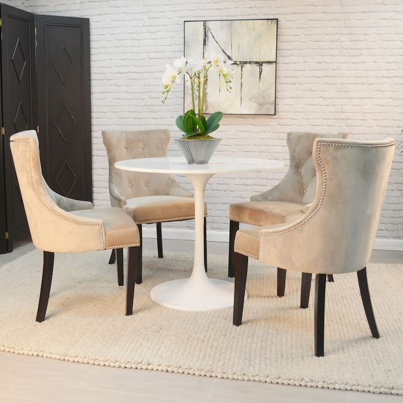 Marble Top Pedestal Dining Table - 36" - White