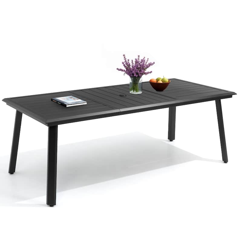 VredHom Outdoor Aluminum Dining Table with Umbrella Hole