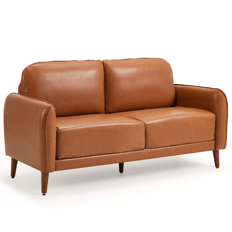 Modern double sofa for small spaces with storage, 2 soft cushions