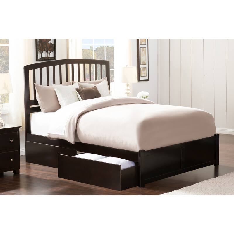Platform Bed with Drawers - Modern Espresso Finish - Underbed Storage - Expandable Design