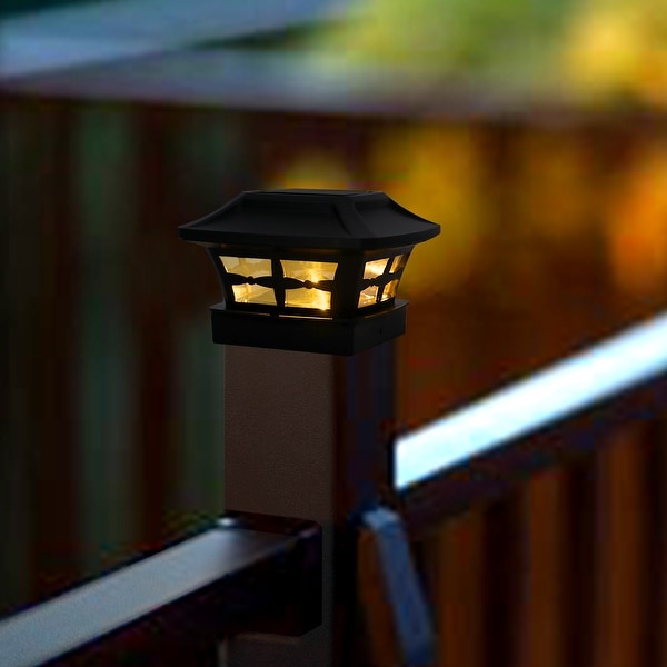 4Pcs Solar Post Cap Light Garden Fence Deck Lamp 2 Lighting Color 4.1x4.1x4 On Sale Bed Bath Beyond 34723922