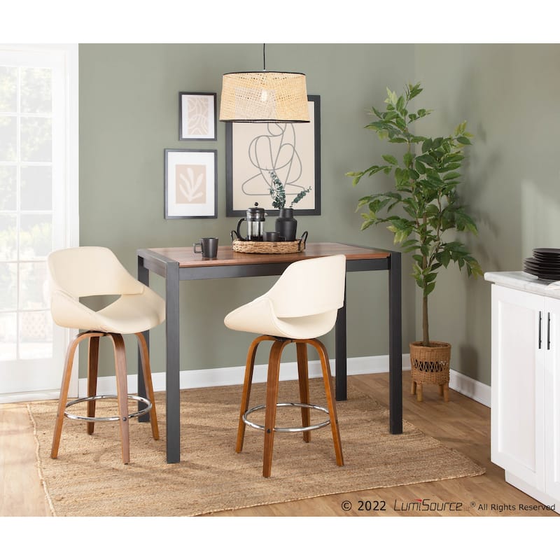 Carson Carrington Svellingen 26" Fixed-Height Counter Stool with Round Chrome Footrest (Set of 2)