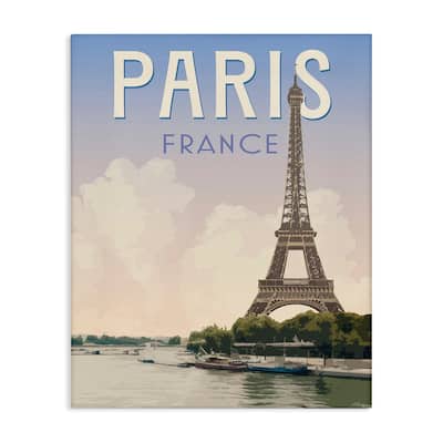 Stupell Paris Tower Landmark Canvas Wall Art Design By Victoria Barnes