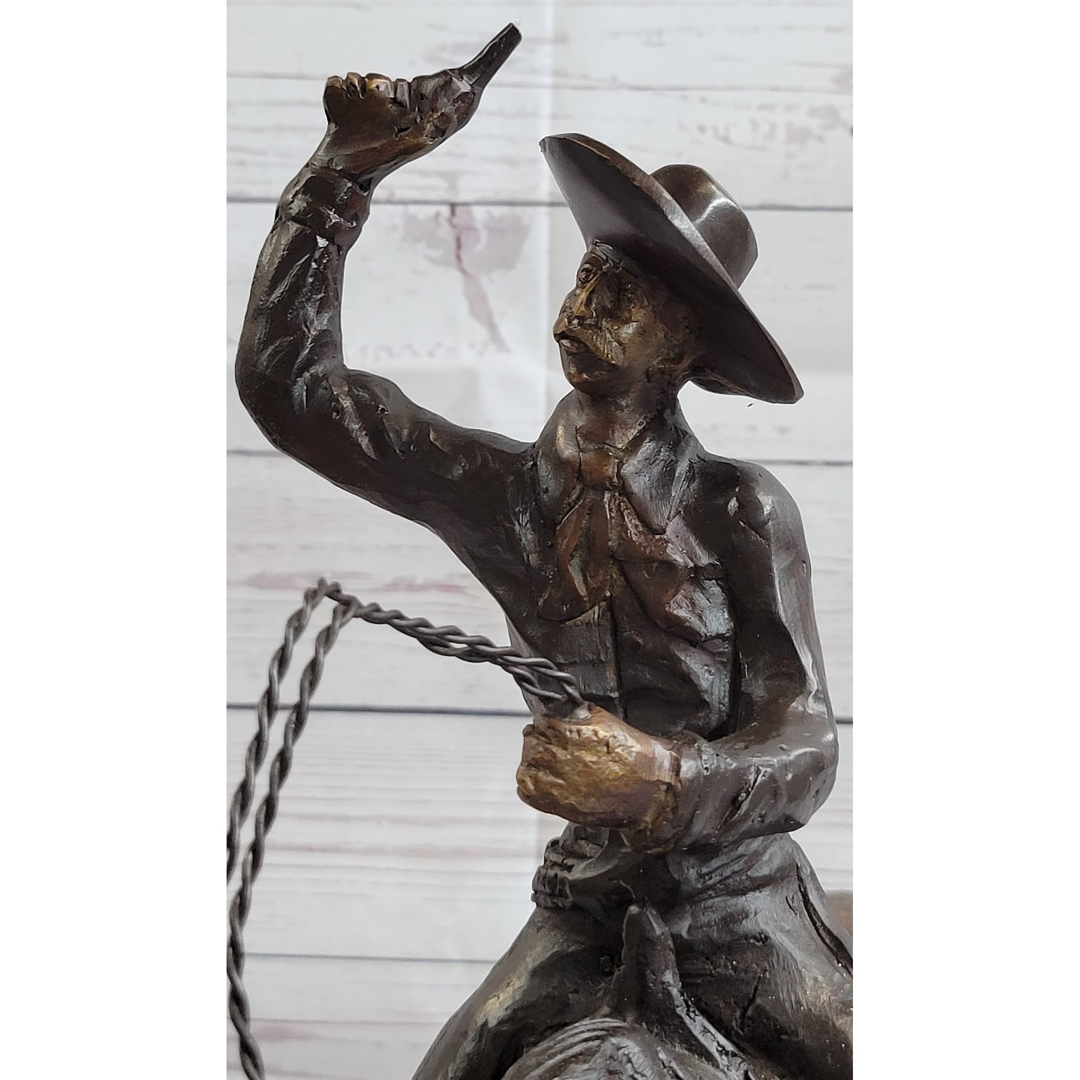【ブロンズ調】Frederic Remington カウボーイ像 彫像 Frederic Remington Bronze Cowboy Will Rogers Statue Sculpture