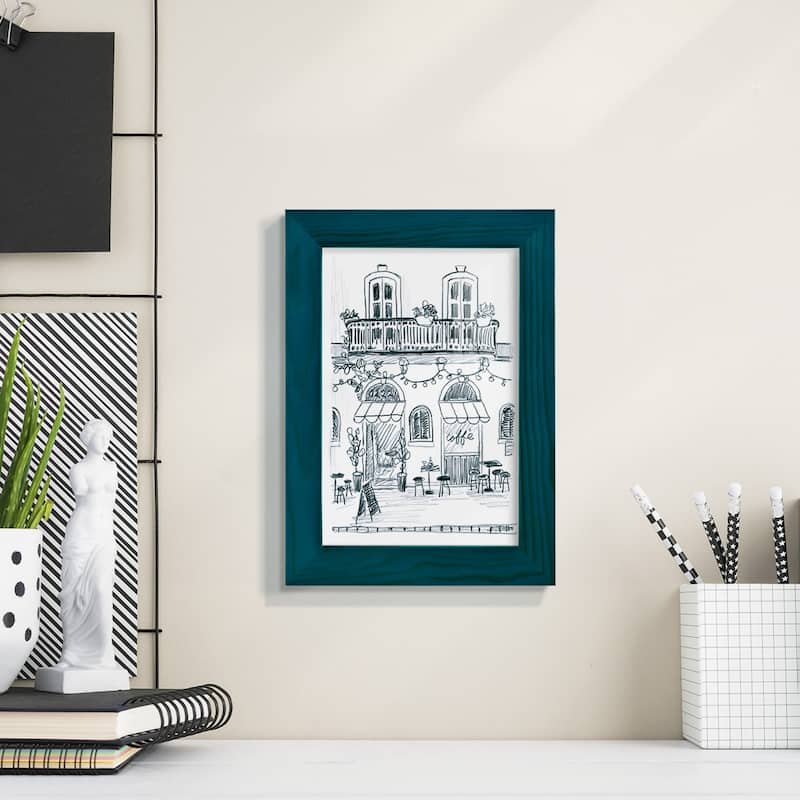 Italian Street Sketch II -Framed Print w/glass-Cherry Red