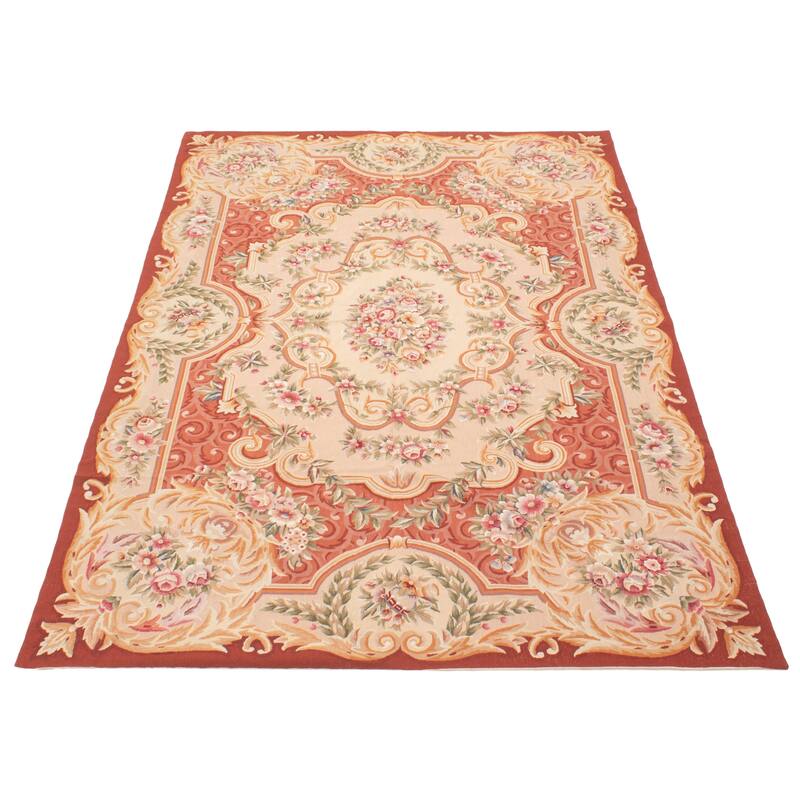 ECARPETGALLERY Flat-Weave Dynasty Red Cotton Tapestry Kilim - 5'10 x 8'8
