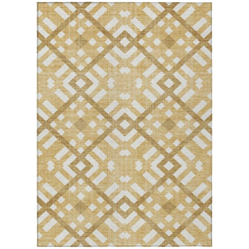 Machine Washable Indoor/ Outdoor Chantille Modern Trellis Rug