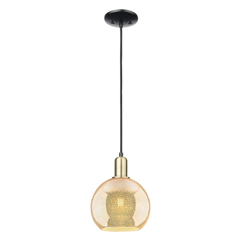 Innovations Lighting Endless Possibilities Arcadia - Athens - 1 Light 8" Cord Hung Mini Pendant - Mercury/Black Antique Brass