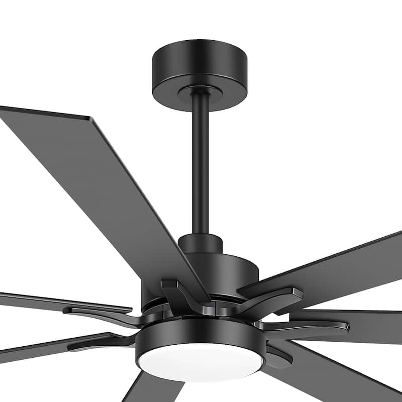 Large 72" Reversible 7-Blade Integrated Ceiling Fan with LED Light and Remote