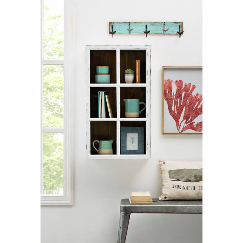 White Wood Wall Cabinet with 3 Shelves